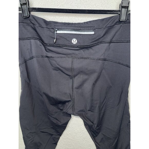 Lululemon Low Rise Legging Rear Pocket Size 8 Thick Seam Side Panel Black E - Picture 2 of 8